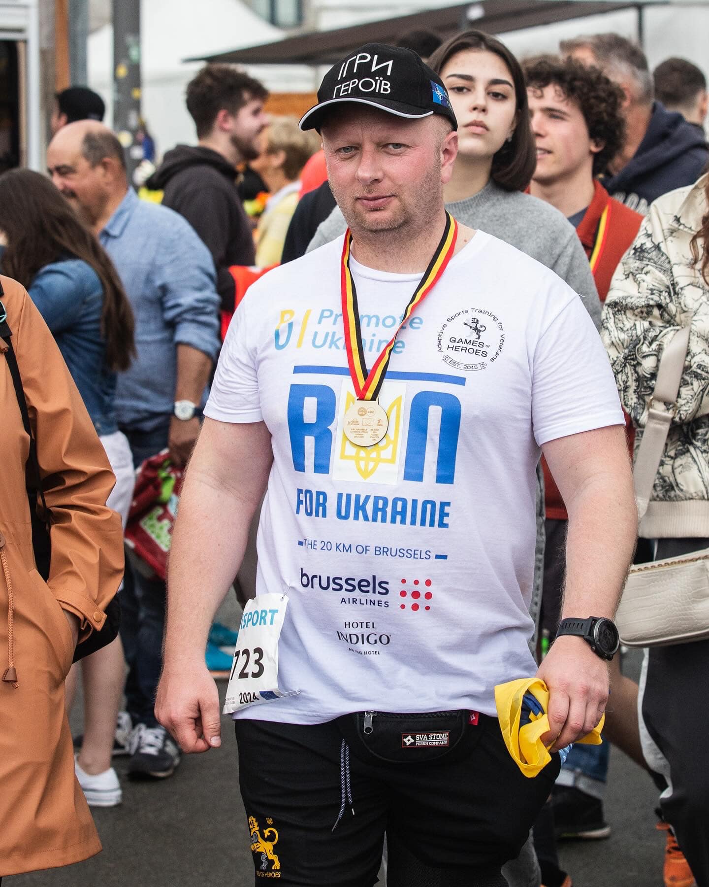 Ukrainian veterans running 20 km de Bruxelles. Brussels, 26 May 2024