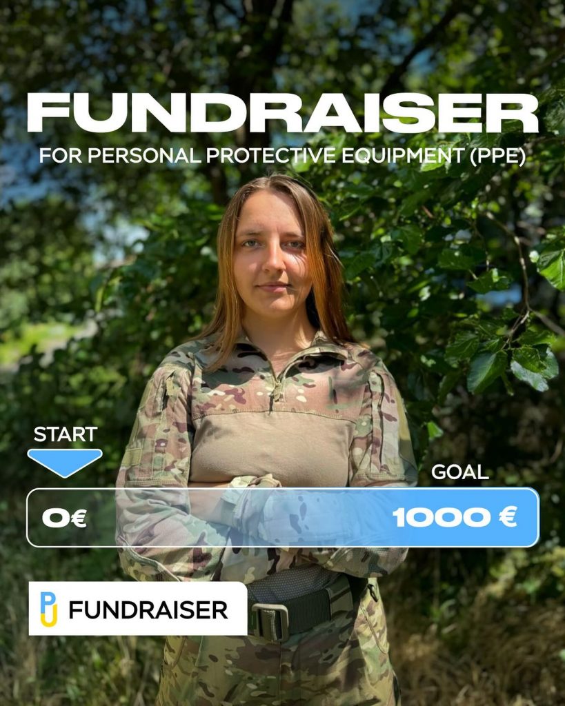 Promote Ukraine starts a fundraiser for a 22 years old Hanna Samotoy. A girl from Kharkiv who signed up to go to the front as a volunteer